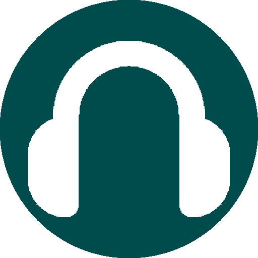 circular icon, headphones